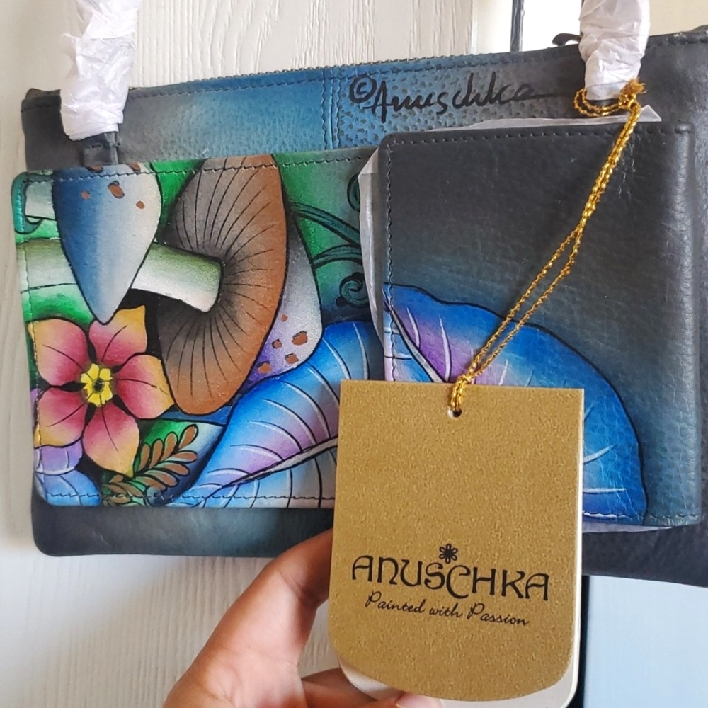 Hand painted Anuschka Crossbody
